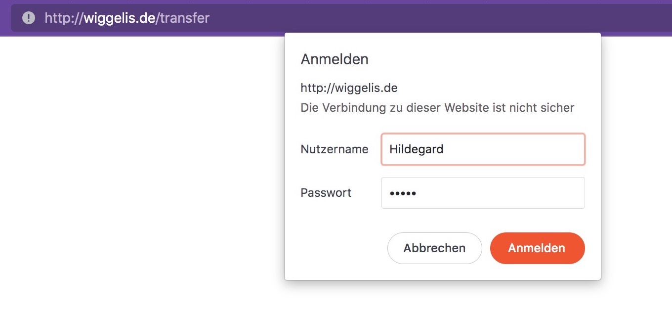 Passwort-Eingabe im Browser